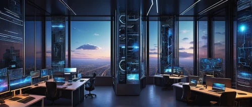 the server room,sky space concept,computer room,futuristic landscape,cybercity,mainframes,sky apartment,cyberport,cyberscene,cyberview,modern office,fractal design,cybertown,cyberia,cyberspace,pc tower,cyberworld,skyloft,skyscraping,blue room,Art,Classical Oil Painting,Classical Oil Painting 19