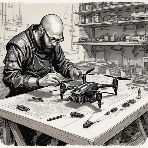watchmaker,workbench,apothecary,tinkering,gunsmith,watchmakers,inks,watchmaking,soldering,brubaker,abnett,mieville,lithographer,mordenkainen,metalsmith,gunsmithing,sci fiction illustration,dargaud,craftsman,shopkeeper,Conceptual Art,Sci-Fi,Sci-Fi 01