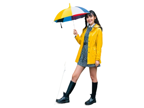 raincoat,rainwear,umbrella,japanese umbrella,raincoats,asian umbrella,summer umbrella,brolly,mimori,raineri,nanako,parasol,overhead umbrella,in the rain,umbrellas,nmb,yukiko,yellow background,cosplay image,sayako,Art,Artistic Painting,Artistic Painting 02