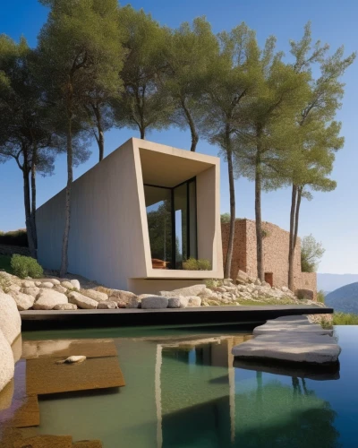 dunes house,house by the water,pool house,cubic house,amanresorts,modern house,corten steel,summer house,holiday villa,house with lake,mid century house,modern architecture,cube stilt houses,cube house,dreamhouse,floating huts,snohetta,holiday home,luxury property,prefab,Photography,General,Realistic