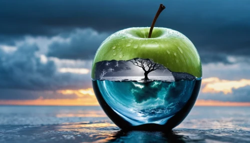 water apple,hydrosphere,green apple,waterdrop,coconut water,a drop of water,apple logo,water glace,photo manipulation,water droplet,drop of water,glass sphere,earth fruit,crystal ball-photography,apple design,liquide,waterglobe,nature background,superfluid,oceanology,Conceptual Art,Sci-Fi,Sci-Fi 10