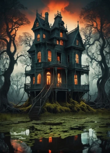 the haunted house,haunted house,witch's house,witch house,house silhouette,creepy house,haunted castle,ghost castle,halloween background,house in the forest,house with lake,lonely house,halloween scene,halloween wallpaper,dreamhouse,halloween poster,apartment house,hauntings,haunted,sanitarium,Photography,Artistic Photography,Artistic Photography 07