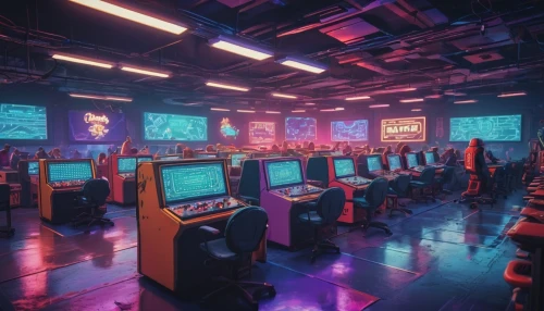 game room,arcade,arcades,computer room,arcade games,cybercafes,spaceland,cybertown,arcading,cyberpunk,ufo interior,cyberscene,retro,robotron,computerworld,retro diner,retro styled,sega genesis,cyberworld,cyberport,Unique,Pixel,Pixel 04