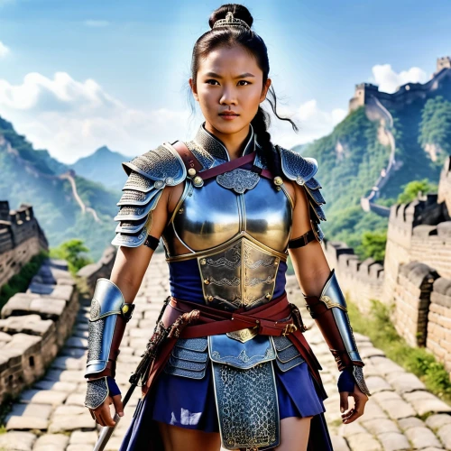 female warrior,warrior woman,wulin,mulan,breastplates,yuanji,great wall,wuxia,xiaohua,xiaoyan,xiaohong,haixia,yuliang,xiaohui,hippolyta,yulong,yangmei,xiaofei,xianwen,daxia,Photography,General,Realistic