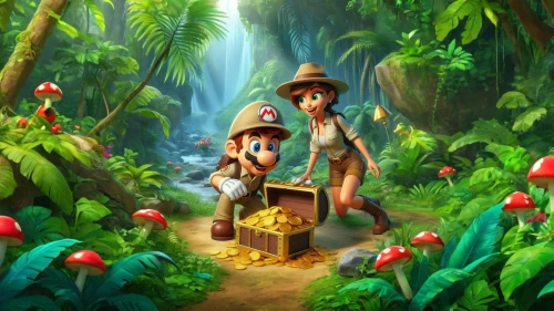 children's background,cartoon video game background,arrietty,mushroom landscape,tropical forest,fairy village,game illustration,rainforest,rainforests,garden of eden,tropical jungle,madagascans,platformers,madagascan,jungle,fantasy picture,mushroom island,ethnobotanist,madagascar,neverland