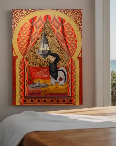 airbnb icon,wesselmann,bedside lamp,indian art,indigenous painting,interior decor,airbnb logo,bohemian art,asian lamp,tapestries,modern decor,tapestry,thangka,oriental lantern,retro lampshade,contemporary decor,khokhloma painting,interior decoration,wall decor,guestroom