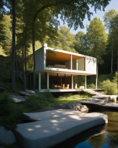 mid century house,mid century modern,pool house,fallingwater,house with lake,dunes house,eisenman,modern house,house by the water,midcentury,forest house,aqua studio,3d rendering,modernism,renders,summer house,mid century,villa,minotti,summer cottage,Photography,General,Realistic