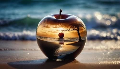 crystal ball-photography,message in a bottle,lensball,glass sphere,golden apple,glass ornament,reflection in water,reflectional,pilgrim shell,reflection,mirror in a drop,sun reflection,reflected,glass orb,encapsulated,crystal ball,reflections in water,reflect,reflexed,glass ball,Photography,General,Commercial