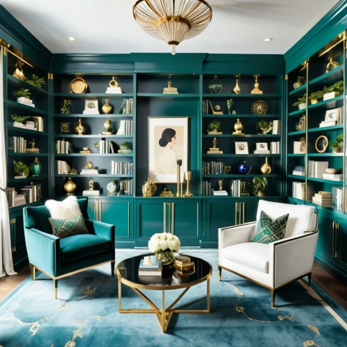 blue room,turquoise leather,opulently,teal,opulent,color turquoise,berkus,mahdavi,turquoise,interior design,great room,luxury home interior,turquoise wool,teal blue asia,interior decoration,opulence,sitting room,poshest,bookcases,contemporary decor,Photography,General,Realistic
