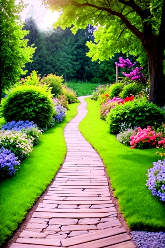 wooden path,pathway,tree lined path,walkway,forest path,nature garden,to the garden,flower garden,walk in a park,hiking path,the mystical path,towards the garden,summer border,the path,landscaped,beautiful garden flowers,jardin,path,the luv path,nature background,Illustration,Retro,Retro 03