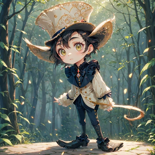 kaban,tsugumi,witch hat,forest background,forest clover,akutagawa,tenko,curassow,witch's hat,barawa,yanun,coconut hat,country dress,dressup,witch,hanbei,in the forest,litoria,in the tall grass,forest walk,Anime,Anime,Realistic