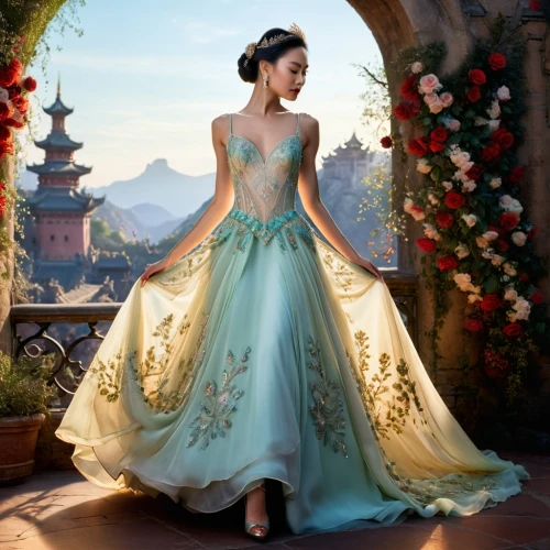 ball gown,ballgown,cinderella,cendrillon,tiana,jasmine,oriental princess,enchanting,fairy tale character,evening dress,jasmine blue,bridal gown,wedding gown,fairy queen,jasmine blossom,enchanted,fairytale,bridal dress,fairy tale,wedding dress,Photography,General,Fantasy