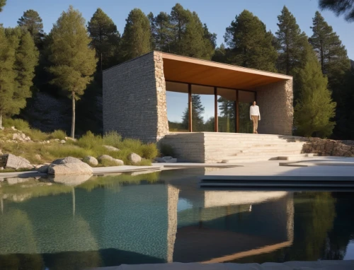 pool house,mid century house,3d rendering,house with lake,render,3d render,house by the water,modern house,renders,house in the mountains,house in mountains,forest house,dunes house,aqua studio,mid century modern,house in the forest,3d rendered,holiday villa,the cabin in the mountains,inverted cottage,Photography,General,Realistic