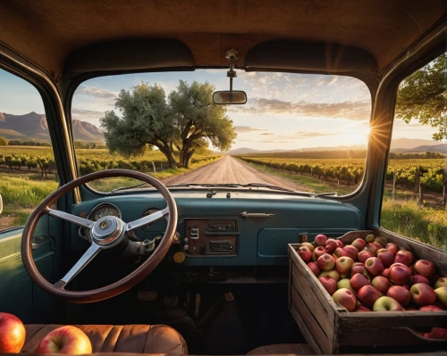 southern wine route,cart of apples,wine harvest,winesap,orchardist,apple harvest,orchards,apple orchard,farmstand,fruit fields,wine country,barossa,fruit car,orchardists,agrotourism,napa valley,grape harvest,fruit picking,fruit stand,vintage vehicle,Photography,General,Commercial