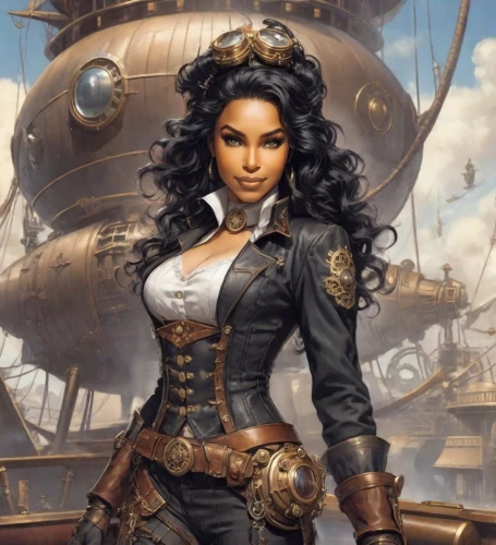 steampunk,esmeralda,steampunk gears,merchantman,lumidee,teairra,aveline,kittani,yachtswoman,shipmaster,the sea maid,capitaine,doubloons,petrova,pirate,barranger,sea fantasy,swashbuckler,waterdeep,merchantmen,Digital Art,Classicism