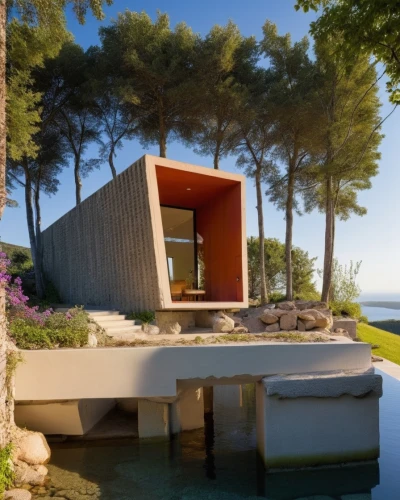 dunes house,corten steel,house by the water,pool house,summer house,cubic house,3d rendering,mid century house,modern house,holiday villa,aqua studio,renders,render,cube house,holiday home,house with lake,inverted cottage,modern architecture,summerhouse,cube stilt houses,Photography,General,Realistic