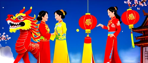 barongsai,spring festival,guobao,mazu,daojin,fengwu,chinatowns,qibao,shuozhou,dacheng,dragon palace hotel,chaoyangmen,chuanfu,mid-autumn festival,chinatown,palanquin,chaozhou,xiaogong,guozhang,jinghong,Illustration,Japanese style,Japanese Style 19