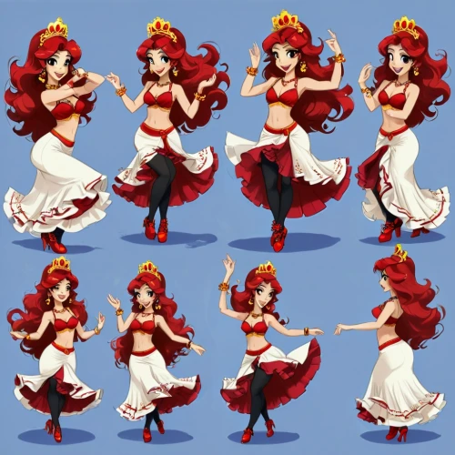 flamenca,flamenco,bellydance,harmonix,fighting poses,operetta,salvadora,pasodoble,operettas,hula,aradia,huiraatira,macarena,the sea maid,turnarounds,samba deluxe,redbelly,mineko,iconographer,mitsuru,Unique,Design,Character Design