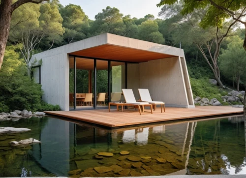 summer house,pool house,house by the water,mid century house,amanresorts,cubic house,inverted cottage,mid century modern,corten steel,dunes house,forest house,house with lake,cube house,pavillon,summerhouse,mahdavi,modern architecture,holiday home,house in the forest,modern house,Photography,General,Realistic