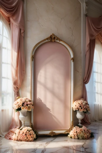 damask background,decorative frame,curtain,a curtain,bedchamber,beauty room,bridal suite,peony frame,art deco frame,gustavian,window curtain,theater curtain,valances,stage curtain,dressing table,rococo,four poster,floral silhouette frame,interior decoration,wedding frame,Photography,General,Cinematic
