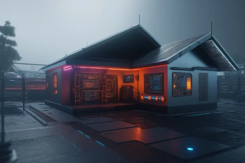 retro diner,3d render,tavern,butcher shop,holiday motel,sansar,outpost,neon coffee,miniature house,playhouse,lonely house,motel,dojo,cybertown,render,little house,small house,bungalow,safehouses,stationhouse,Photography,General,Sci-Fi