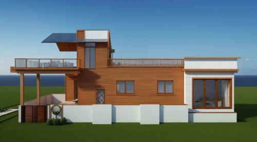 cubic house,modern house,sketchup,3d rendering,mid century house,lifeguard tower,cube stilt houses,inverted cottage,stilt house,beach house,homebuilding,sky apartment,dunes house,wooden house,3d render,deckhouse,dog house frame,smart house,frame house,two story house,Photography,General,Realistic