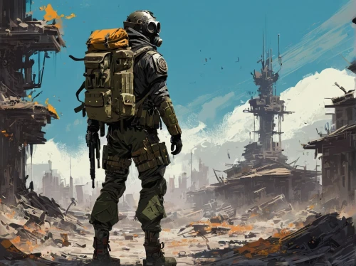 postapocalyptic,cosmodrome,post apocalyptic,nomad,lost in war,reclaimer,wasteland,the wanderer,concept art,post-apocalyptic landscape,eidos,yorac,sci fiction illustration,sector,outpost,levski,game art,hawken,world digital painting,wastelands,Conceptual Art,Fantasy,Fantasy 02