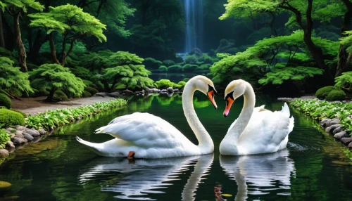 swan pair,swan lake,swan family,swans,canadian swans,baby swans,nature wallpaper,cisne,swanning,white swan,nature background,nature love,young swans,water fowl,swan,lily pond,flamingo couple,trumpeter swans,lotuses,trumpet of the swan,Photography,General,Realistic