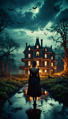 house silhouette,witch house,witch's house,the haunted house,haunted house,halloween background,halloween poster,bewitched,halloween scene,dreamhouse,haunted castle,halloween and horror,creepy house,ghost castle,neverland,haddonfield,doll's house,coraline,hauntings,haunted,Photography,Artistic Photography,Artistic Photography 14
