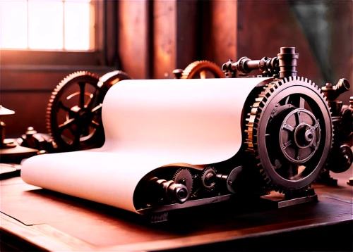 steampunk gears,paper scroll,gears,sewing machine,lectotype,old calculating machine,mimeograph,rubber stamp,typewriter,treadle,typewriters,chartock,cog wheels,typewriting,spinning wheel,stationer,clockworks,phototypesetting,machinery,clockmaker,Conceptual Art,Fantasy,Fantasy 25