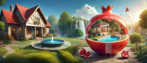 lachapelle,scandia gnomes,fantasy world,ecotopia,fantasy city,fairy world,3d fantasy,fairy village,imaginationland,little world,fairyland,dreamhouse,fantasy picture,cartoon video game background,children's background,gnomes,imaginarium,dream world,fairy house,moomin world