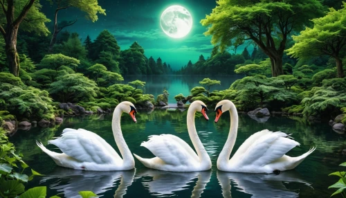 swan pair,swans,trumpeter swans,swan lake,canadian swans,baby swans,swan family,egrets,young swans,swan,trumpet of the swan,swansong,pelicans,white swan,nature background,cisne,swanning,swanee,constellation swan,gwe,Photography,General,Realistic