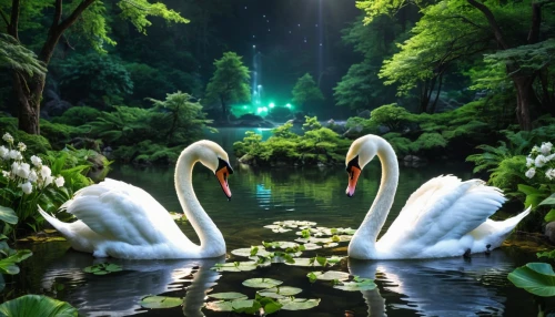 swan lake,swan pair,swans,constellation swan,swan,trumpeter swans,white swan,trumpet of the swan,fantasy picture,swansong,cisne,nature background,nature wallpaper,canadian swans,swan family,swan on the lake,baby swans,3d fantasy,egrets,fairyland,Photography,General,Realistic