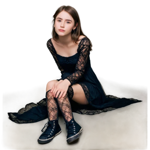 black shoes,caterino,gothic dress,dinnerstein,black dress,in a black dress,little black dress,a girl in a dress,gothic portrait,tancred,portrait background,black and lace,dennings,in black,lbd,jehane,kotova,arya,studio photo,black skirt,Illustration,Realistic Fantasy,Realistic Fantasy 07