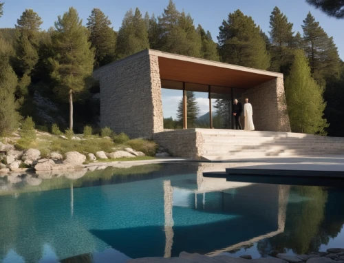 pool house,modern house,house in the mountains,3d rendering,mid century house,aqua studio,house with lake,house by the water,house in mountains,render,cubic house,3d render,forest house,dunes house,modern architecture,kundig,house in the forest,the cabin in the mountains,renders,holiday villa,Photography,General,Realistic