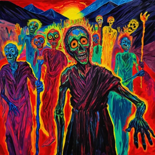 days of the dead,day of the dead,el dia de los muertos,danse macabre,day of the dead frame,dia de los muertos,colescott,muertos,ego death,fantasmas,nightbreed,zombies,day of the dead icons,purgatory,abductees,ghouls,day of the dead skeleton,bodysnatchers,walpurgisnacht,witchdoctors,Conceptual Art,Oil color,Oil Color 21