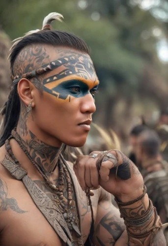 apocalypto,magua,tribesman,tatau,dayak,wakka,tamluk,siberut,dayaks,intertribal,igorot,quileute,mahadev,shamans,pintados,boonsrang,maori,paiwan,warrior east,nagaland,Photography,Realistic