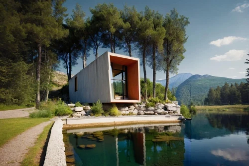 house with lake,amanresorts,pool house,summer house,inverted cottage,mirror house,corten steel,house by the water,house in the mountains,the cabin in the mountains,house in mountains,snohetta,cubic house,lefay,chalet,timber house,summer cottage,holiday home,summerhouse,zumthor