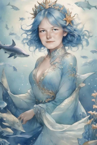 undine,amphitrite,the sea maid,mermaid background,the snow queen,margaery,margairaz,azzurra,winterblueher,white rose snow queen,ice queen,sirene,naiad,atlantica,blue enchantress,nereids,oceanica,azura,underwater background,galadriel,Digital Art,Watercolor