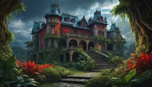 witch's house,fairy tale castle,house in the forest,fairytale castle,castle of the corvin,haunted castle,ghost castle,forest house,the haunted house,castlevania,witch house,fantasy picture,dreamhouse,victorian house,haunted house,dandelion hall,the threshold of the house,knight's castle,hall of the fallen,ancient house,Conceptual Art,Fantasy,Fantasy 05