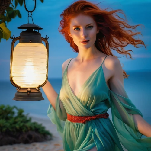 rousse,celtic woman,illuminated lantern,jingna,fairy lanterns,nightdress,redheads,luminous,vintage lantern,lanterns,redhead doll,lamplight,angel lanterns,margairaz,street lantern,redhead,margaery,hanging lantern,eilonwy,enchanting,Photography,General,Realistic