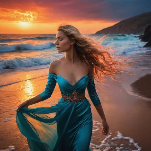 celtic woman,margairaz,sirena,girl on the dune,girl in a long dress,riverdance,margaery,fantasy picture,enchanting,amphitrite,ariadne,the wind from the sea,aphrodite,sirene,atlantica,flamenca,rumi,moana,galadriel,gypsy soul,Photography,General,Cinematic