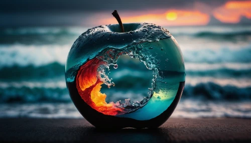crystal ball-photography,fire and water,glass sphere,colorful glass,splash photography,fire ring,bottle fiery,glass ornament,sea water splash,pilgrim shell,beach shell,sea shell,glass painting,glass series,photo manipulation,message in a bottle,snow globes,fire background,colorful ring,snowglobes,Photography,Artistic Photography,Artistic Photography 05