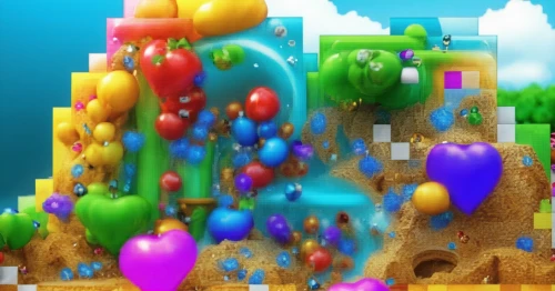 voxels,mushroom island,colorful balloons,platformers,3d fantasy,kirkhope,underwater playground,cartoon video game background,voxel,3d render,water balloons,colorful water,platforming,mushroom landscape,microworlds,3d background,3d rendered,cube sea,megapolis,water game,Photography,General,Realistic