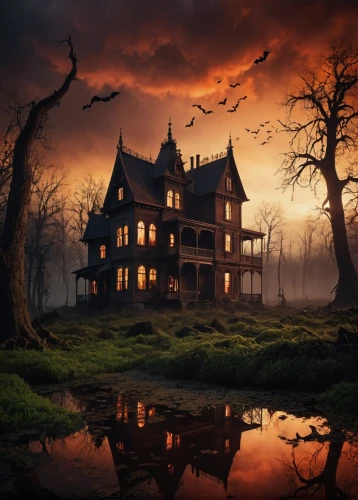 the haunted house,haunted house,witch's house,witch house,house silhouette,creepy house,haunted castle,ghost castle,house in the forest,dreamhouse,lonely house,hauntings,fantasy picture,halloween background,gothic style,abandoned house,haunted,haddonfield,halloween scene,halloween and horror,Photography,Artistic Photography,Artistic Photography 14