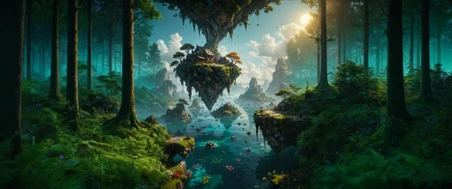 fantasy picture,elven forest,green waterfall,fairy forest,forest background,fantasy landscape,the forest,kashyyyk,3d fantasy,green forest,forest of dreams,rainforest,holy forest,the forests,dagobah,rainforests,forests,forest,world digital painting,photomanipulation