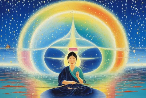 reiki,mantra om,heart chakra,dharma wheel,earth chakra,dhamma,raelians,global oneness,ishvara,buddhadev,oneness,milarepa,shakyamuni,auspiciousness,buddha purnima,dhammananda,nibbana,amitabha,meditator,bodhisattva,Illustration,Japanese style,Japanese Style 20