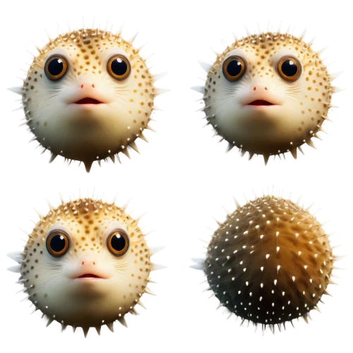 pufferfish,puffer fish,blowfish,hedgehog heads,fugu,hedgehogs,eyespots,boxfish,spheroids,insect ball,globular,puffer,urchin,hedgehog head,eyeballs,prickliest,urchins,prickles,sea urchin,igel,Illustration,Abstract Fantasy,Abstract Fantasy 18
