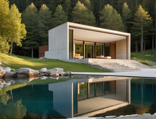 snohetta,house with lake,house in the mountains,house in mountains,svizzera,minotti,modern house,pool house,amanresorts,lefay,cubic house,swiss house,summer house,forest house,corten steel,house by the water,modern architecture,mirror house,chalet,beautiful home,Photography,General,Realistic