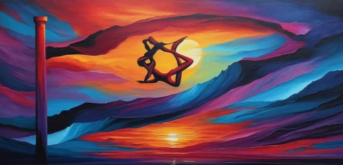 dance with canvases,oil painting on canvas,fire dancer,art painting,gymnastique,momix,dream art,exhilaration,danxia,vibrancy,dancing flames,inversions,oil painting,samuil,surrealism,sun salutation,vibrantly,aerialist,pintura,mantra om,Illustration,Realistic Fantasy,Realistic Fantasy 25